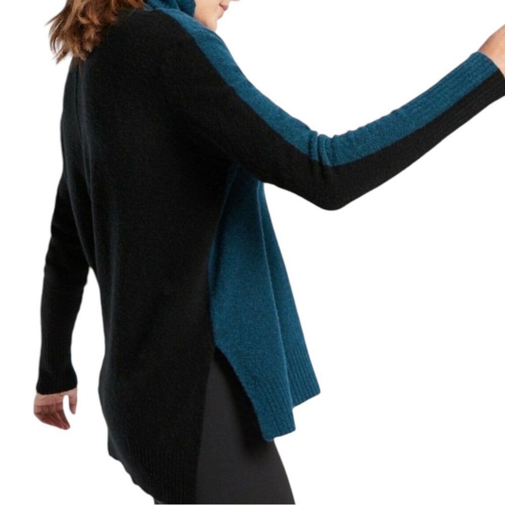 ATHLETA Transit Colorblock Merino Wool Turtleneck Sweater Size Small